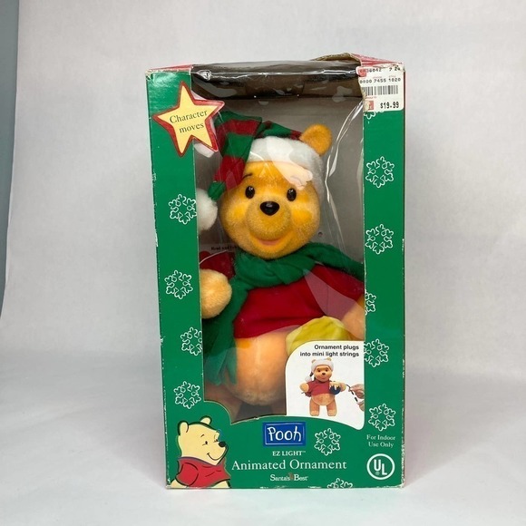 Santa's Best Winnie the Pooh EZ Light Large Animated Ornament in Original Box - Picture 8 of 16